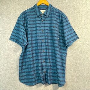 Duck Camp Shirt Men’s 2X Blue Short Sleeve 100% Cotton Outdoor